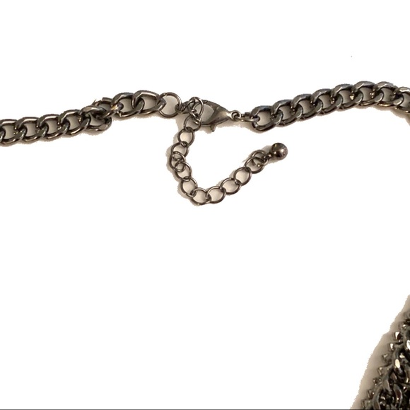 Crystal and Chain link bib statement necklace - Picture 7 of 7